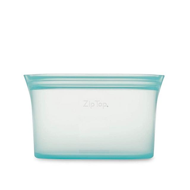 Zip Top Reusable 100% Platinum Silicone Containers - Medium Dish - Teal