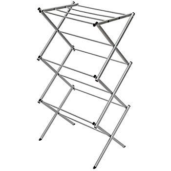BINO 3-Tier Collapsing Foldable Laundry Drying Rack, Silver
