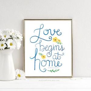 Love Begins at Home | St. Teresa of Calcutta | Catholic Art | 8x10 Print