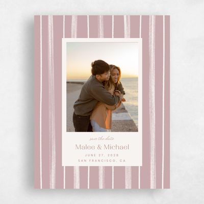 Grayed Mauve, Pink Wedding Save the Date - Coastal Photo