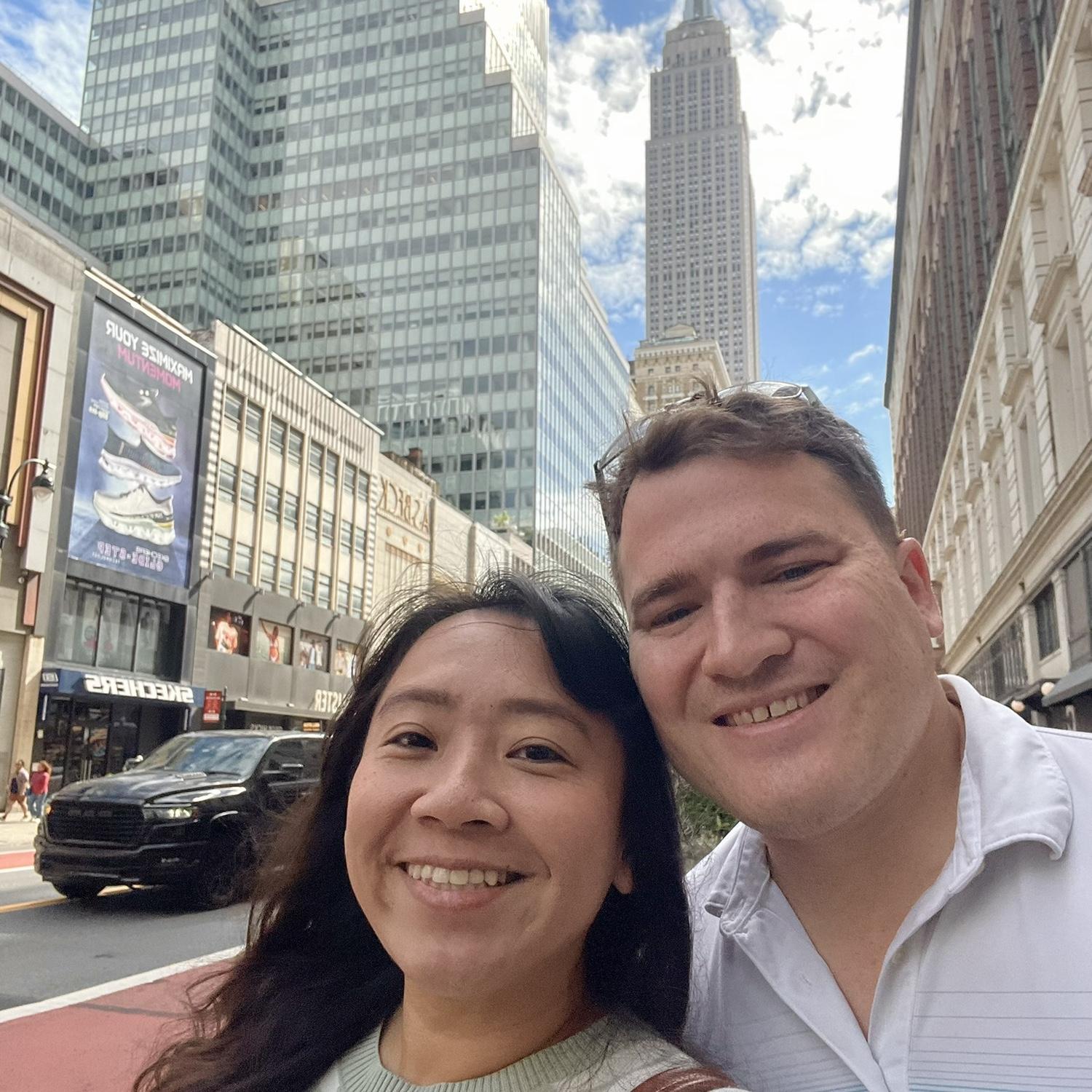 NYC - we met with Uncle Toby for breakfast and continued our stroll by the Empire State Building.