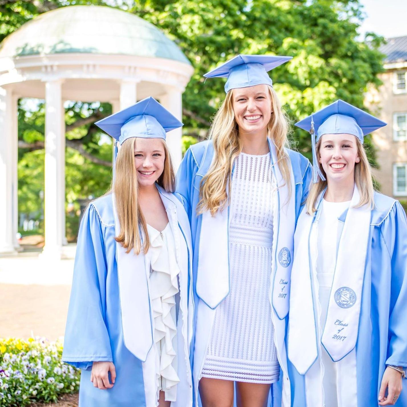 Emily, Jacqueline, and Billie, UNC graduation | 2017