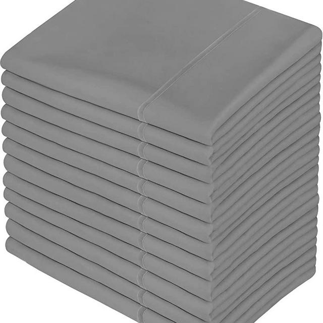 Utopia Bedding Pillowcases - 12 Pack - Bulk Pillowcase Set - Envelope Closure - Soft Brushed Microfiber Fabric- Wrinkle, Shrinkage and Fade Resistant Pillow Covers (Queen, Grey)