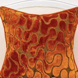 WaveLux Burnt Orange Velvet Lumbar Pillow Cover - Modern Zippered Rectangular Cushion Case for Sofa Couch, Bedroom & Living Room Decor