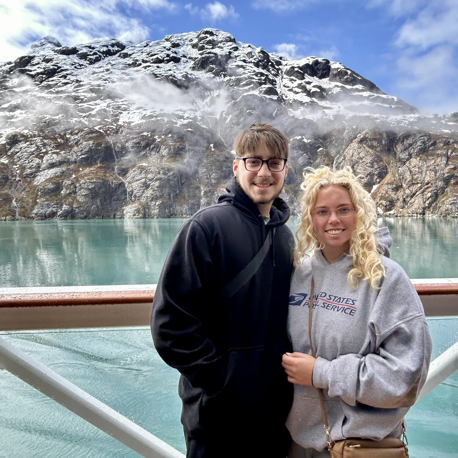 Glacier bay! So gorgeous! And yes we looked rough we woke up super early to see the sunrise on the bay.