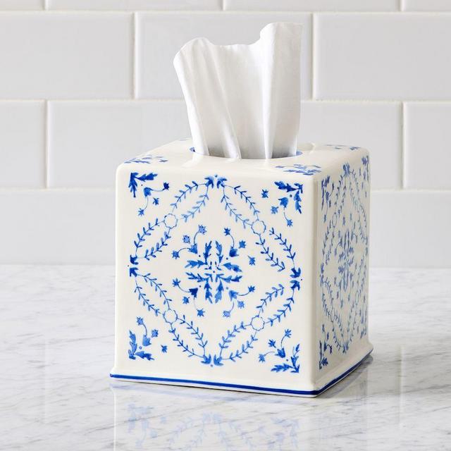 Mark D. Sikes Clementine Bathroom Accessories Tissue Box, Multi