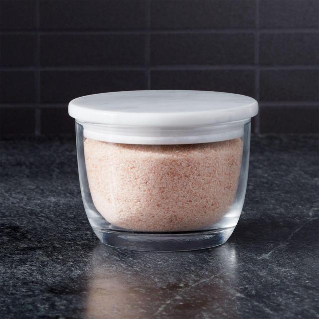 Marble Salt Cellar with Pink Salt
