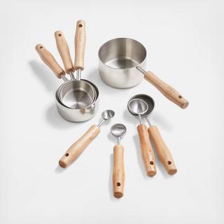 Beechwood and Stainless Steel 8-Piece Measuring Set