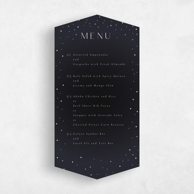Black Diamond Wedding Menu - Cosima