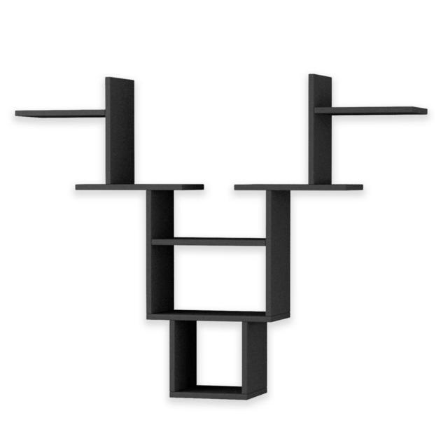 Ada Home Decor Whitetail 50-Inch x 39-Inch Modern Wall Shelf in Anthracite
