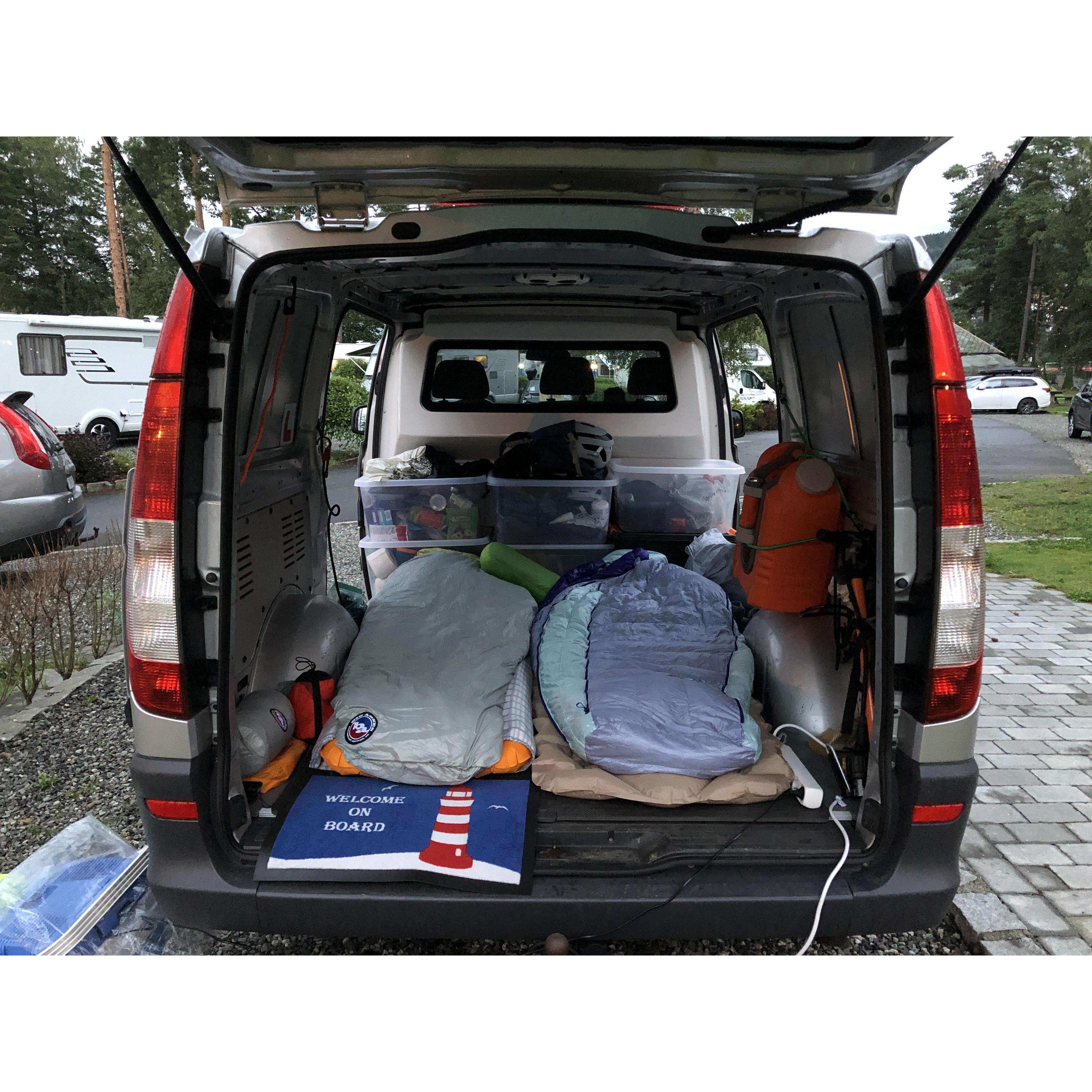 Our initial camping set up for the BandWagon. We toured around the mountains of Norway for 10 days!