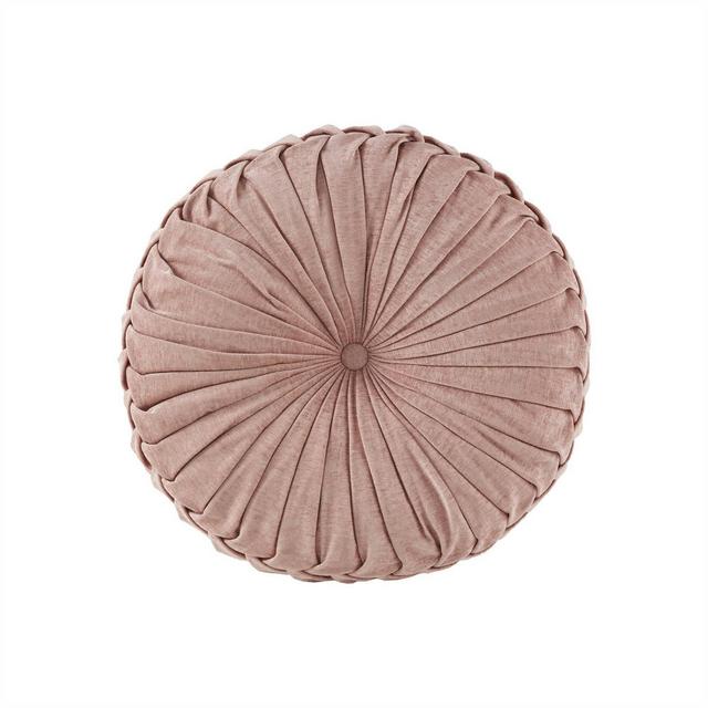 22" Oversize Lorissa Poly Chenille Round Floor Pillow Blush - Intelligent Design