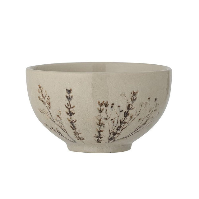 Bloomingville Ceramic Round Natural 500.0 milliliters Bowl from Bea Collection, Art Deco Style, Crackle Glaze, Dishwasher Safe