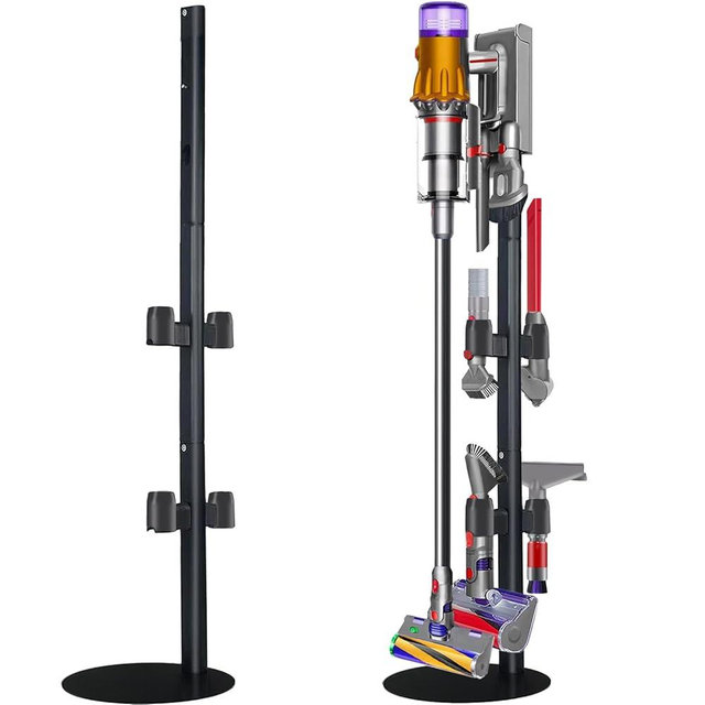Lasvea Vacuum Stand Compatible with Dyson V7 V8 V10 V11 V15 Gen5(Max.11 Accessories),Metal Storage-Bracket-Stand-Holder-Organizer Includes Trigger Lock Easy-Access Storage Docking Station