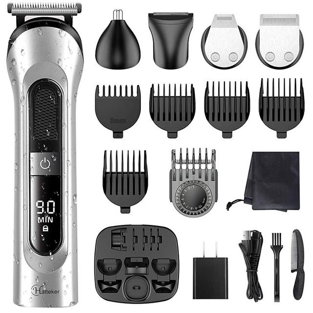 Hatteker Beard Trimmer for Men Hair Clipper Cordless Mustache Nose Trimmer Body Groomer Hair Cutting Kit Precision Trimmer USB Rechargeable Waterproof 5 in 1