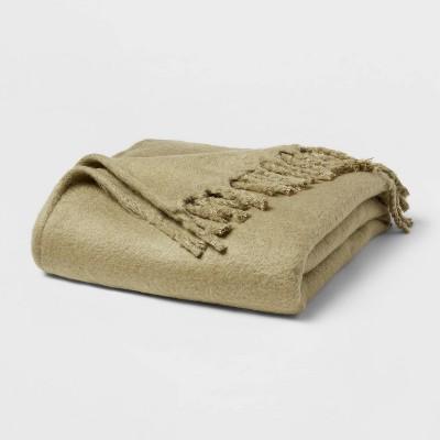 Faux Mohair Throw Blanket Green - Threshold™