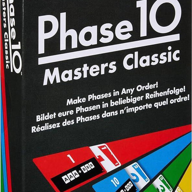 Mattel Games Phase 10 Masters Classic Card Game Including 60 Phase Target Cards That Can Be Played in Any Order for 2 to 6 Players