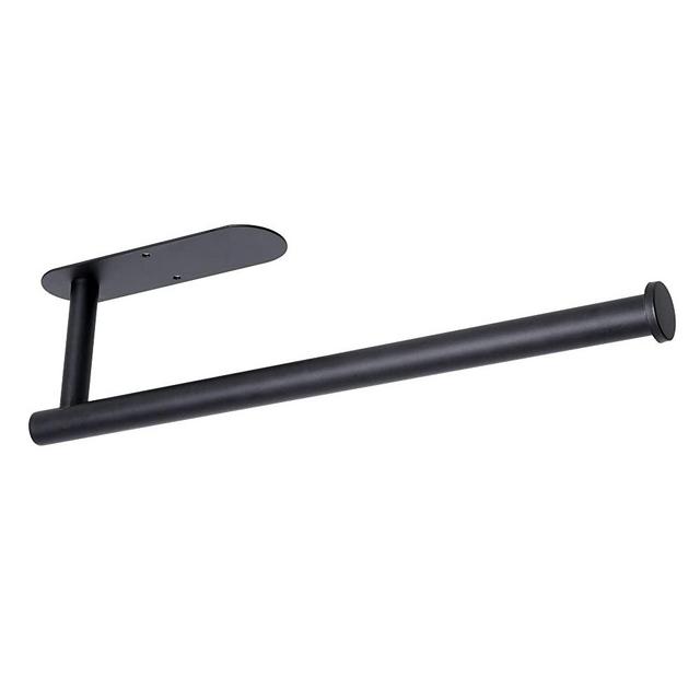 Paper Towel Holder Under Cabinet, Self Adhesive Wall Mount Paper Towel Rack, Towel Paper Bar for Kitchen, Pantry, Sink, Bathroom, SUS304 Stainless Steel 13 inch（Black）