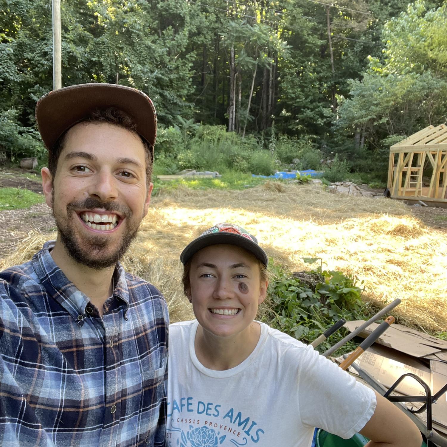 Morgan helping neighbor and dear friend Thomas prep some garden beds.