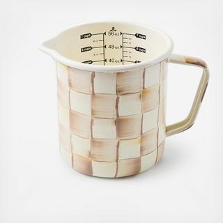 Mocha Check Stainless Steel Measuring Cup