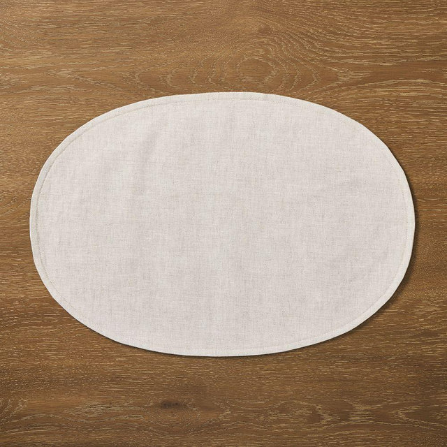 Euro Linen Oval Placemats, Natural Flax, Set of 4