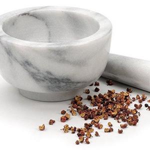 HIC Kitchen Marble Mortar and Pestle, 4in