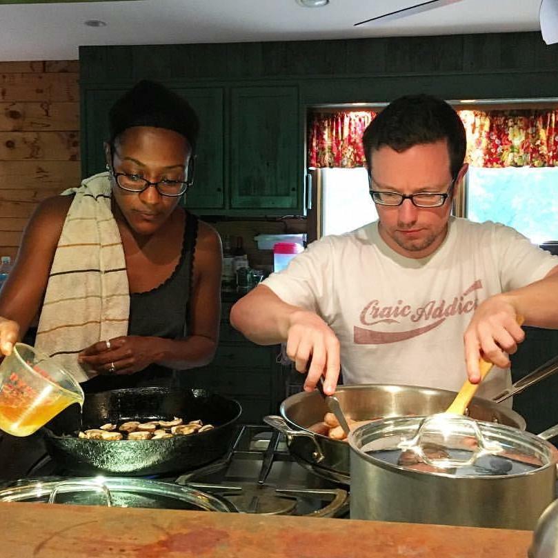 Cooking an Irish Fry in Upstate New York during our "Squadcation"