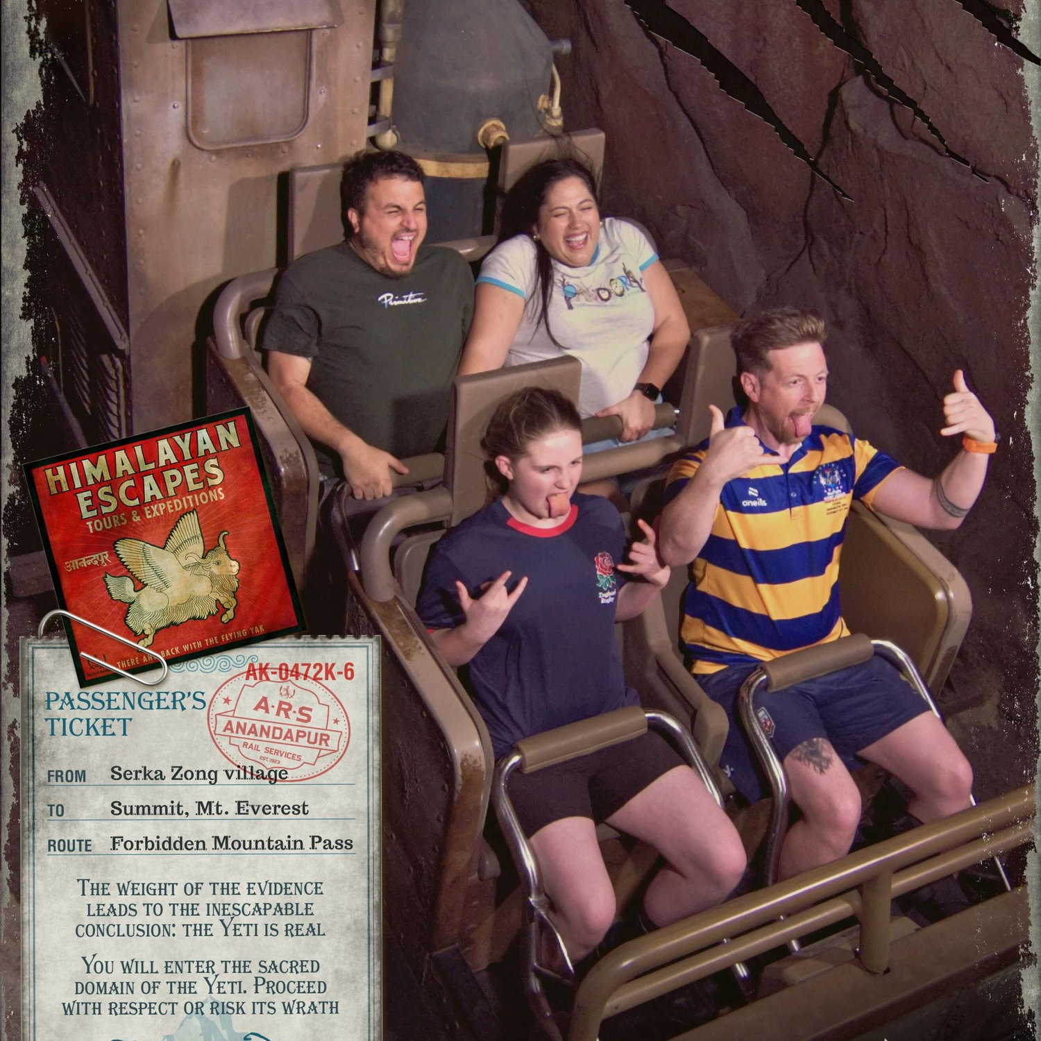 frightened going down the roller coaster