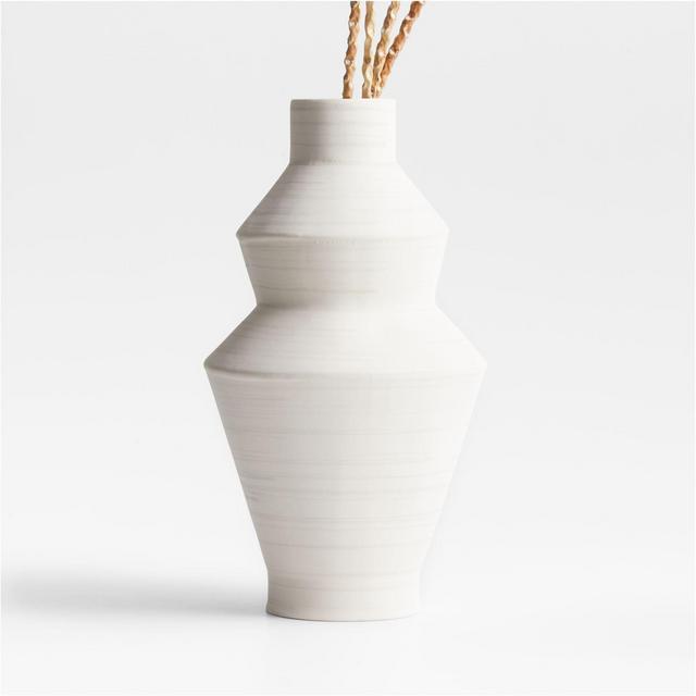 Angle Cream Ceramic Vase