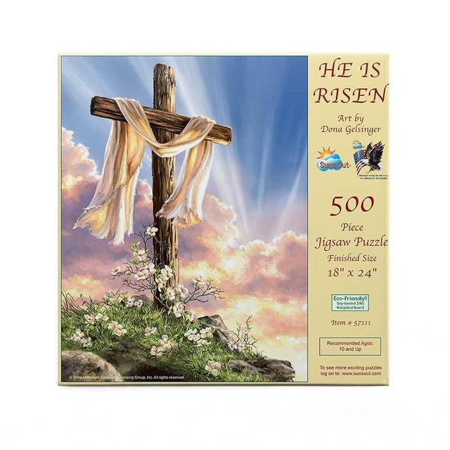 SUNSOUT INC - He is Risen - 500 pc Jigsaw Puzzle by Artist: Dona Gelsinger - Finished Size 18" x 24" Easter - MPN# 57111