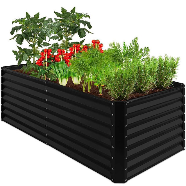 Best Choice Products 6x3x2ft Outdoor Metal Raised Garden Bed, Deep Root Box Planter for Vegetables, Flowers, Herbs, and Succulents w/ 269 Gallon Capacity - Black
