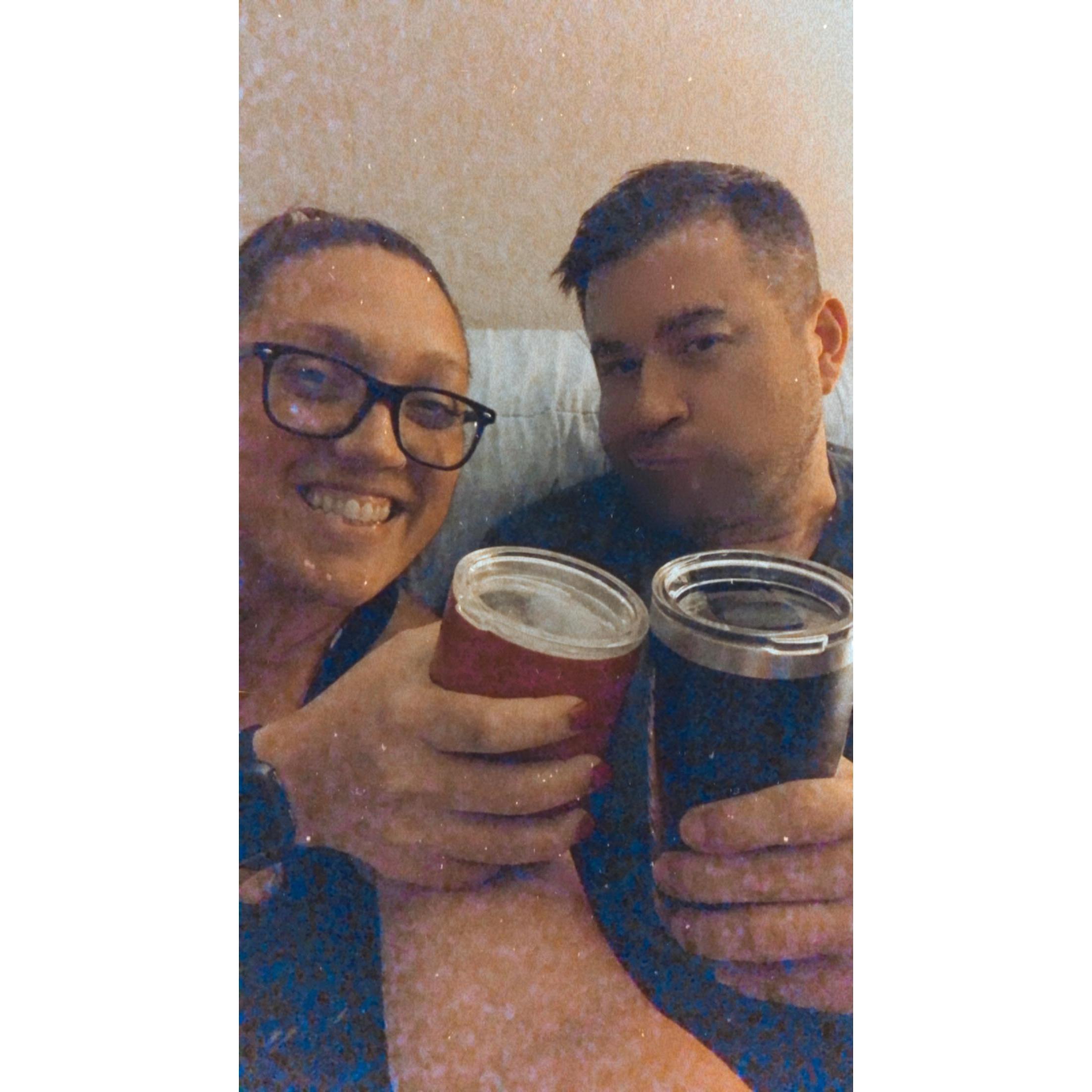 Quarantine = Jackie moving into Xen's apt, hanging out with Hoosier all day while Xen ("essential employee" heavy eye roll) went into work. But...we had Happy Hour zoom calls with friends!