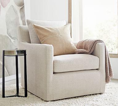 Ayden Square Arm Slipcovered Swivel Glider