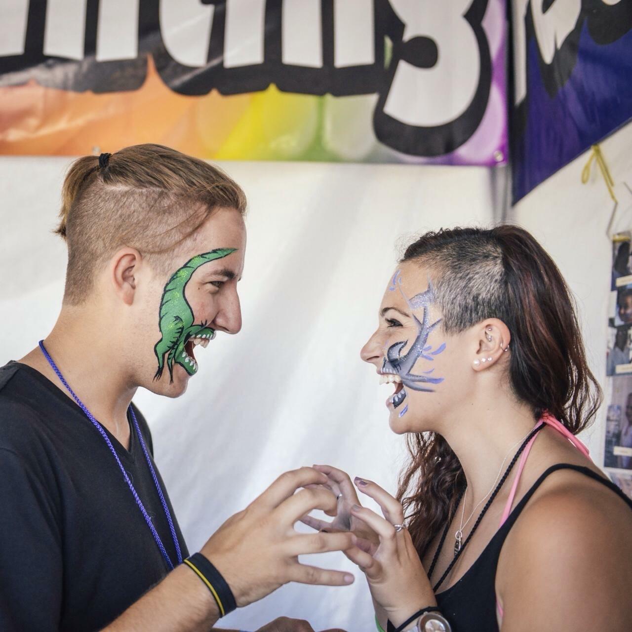 7.15.16 - Morgan loves to get her face painted and Tyler played along!