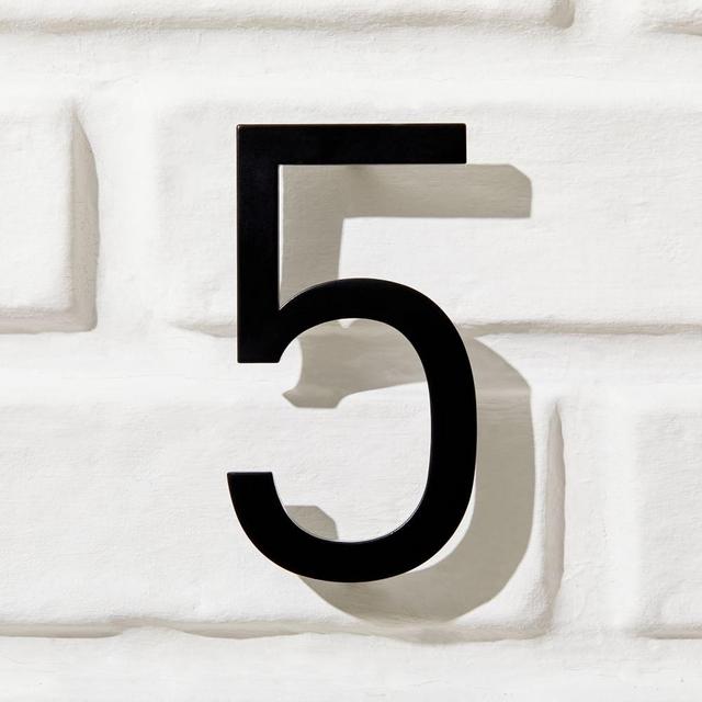 Modernist House Numbers, Black Metal, #5