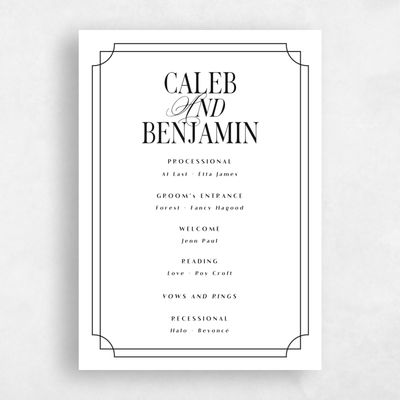 Multi-Colored Wedding Program - Cato