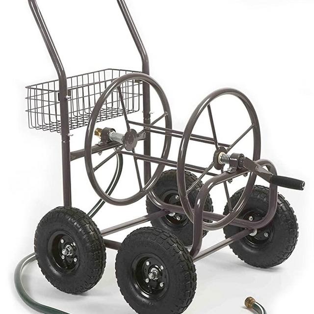 Liberty Garden Residential Grade 4 Wheel 871-M1-1 Garden Hose Reel Cart, Bronze