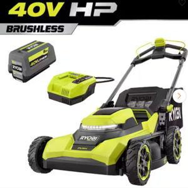 40V HP Brushless 21 in. Cordless Battery Walk Behind Push Lawn Mower with 8.0 Ah Battery and Charger by RYOBI