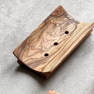 Natural Olive Wood Soap Dish in 3 Unique Styles | Bathroom Accessories | Natural and Sustainable Homeware & Bathroom Decor | Soap Holder - 1.
