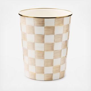 Mocha Check Waste Bin