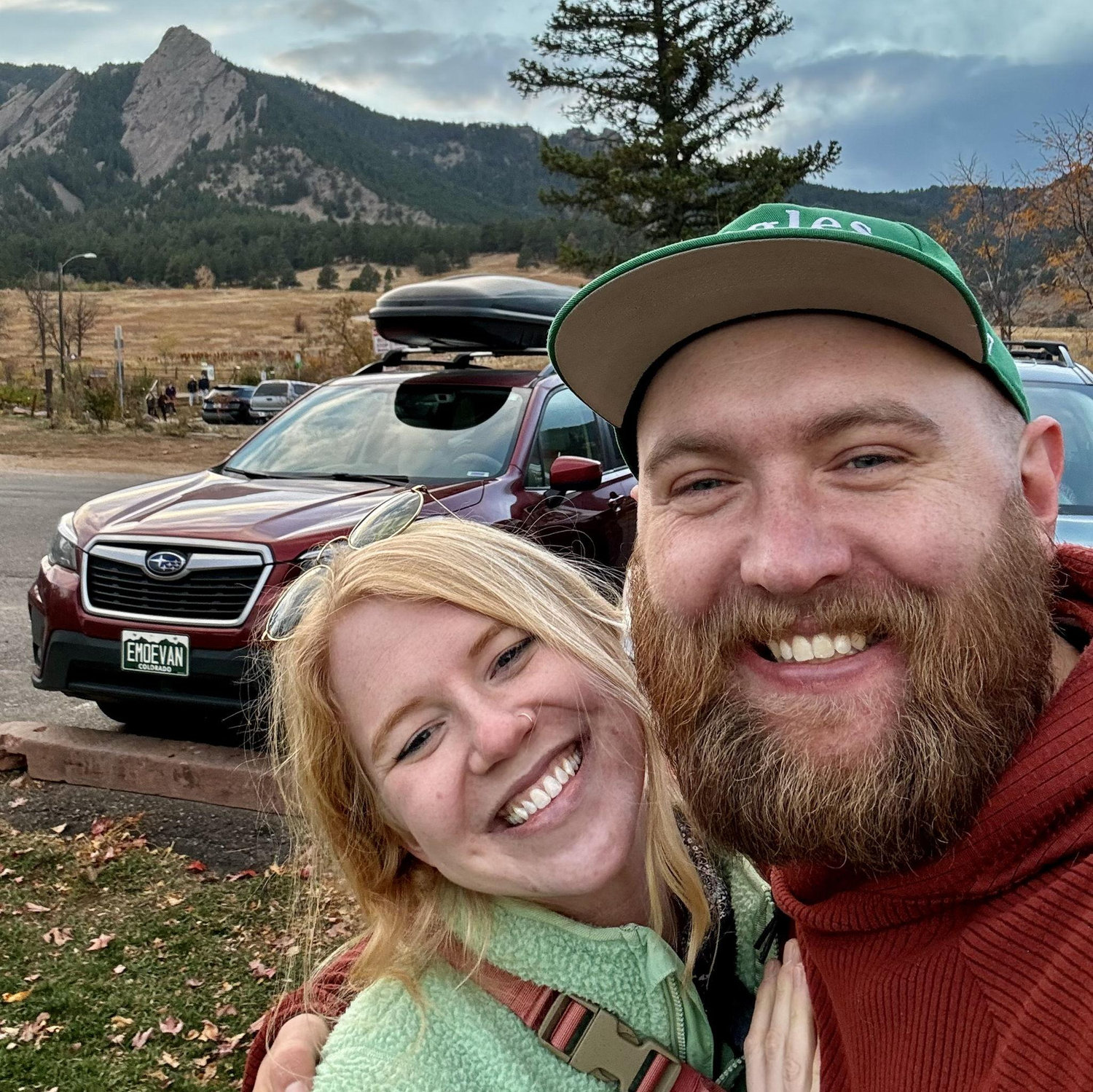 Boulder hangs when Evan's family came to visit.