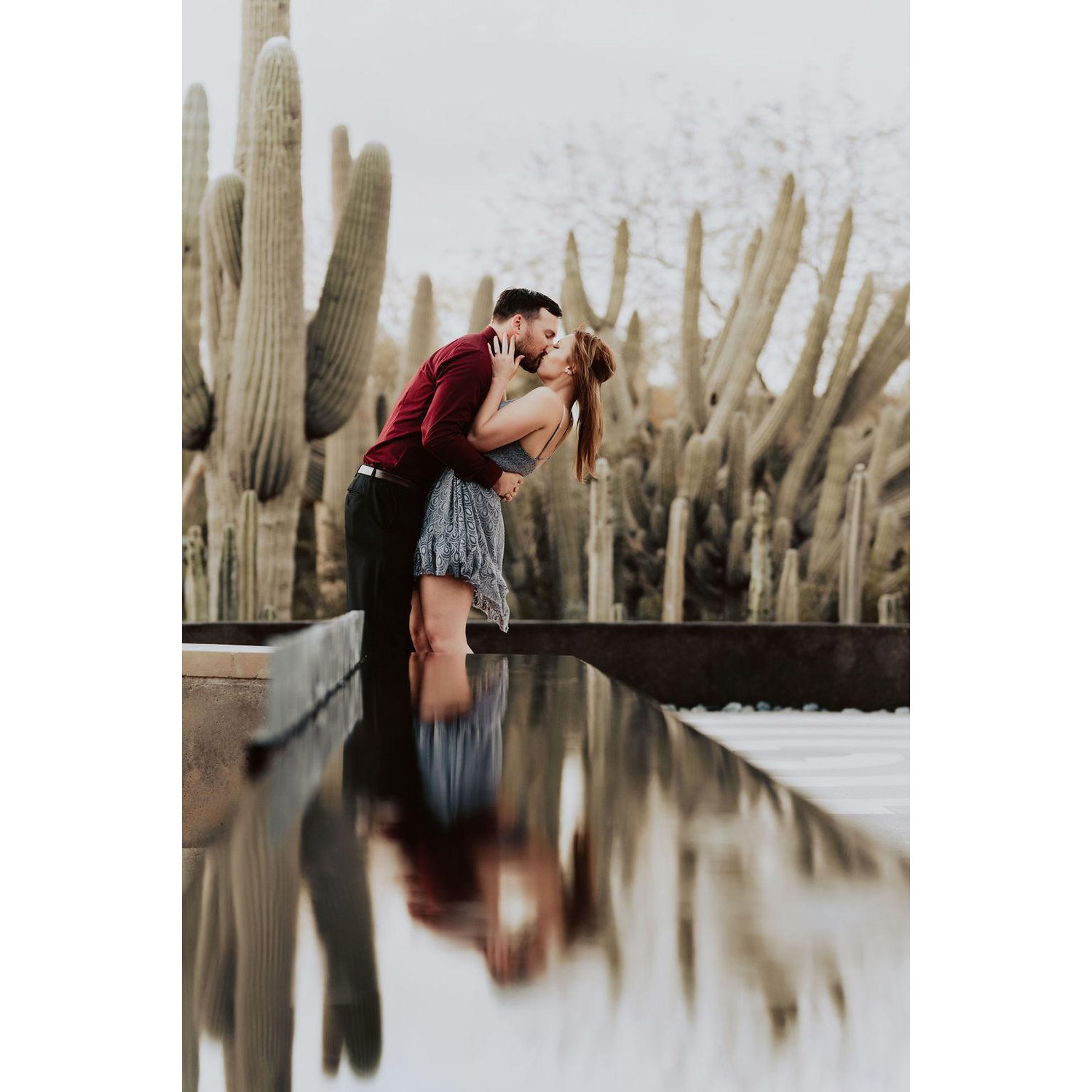 Engagement photos at the Desert Botanical Gardens