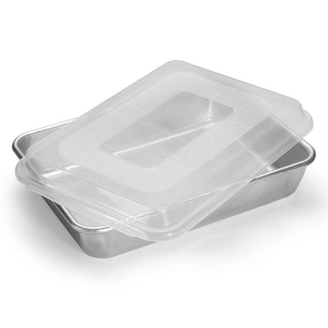 Nordic Ware Naturals Rectangular Cake Pan with Lid, 9" x 13"