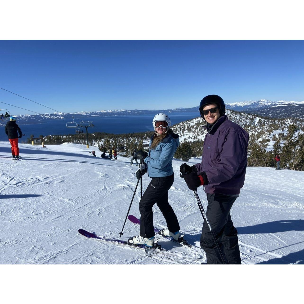 Skiing in Tahoe.