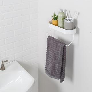 Wall Mounted Bathroom Oval Shelf with Towel Bar