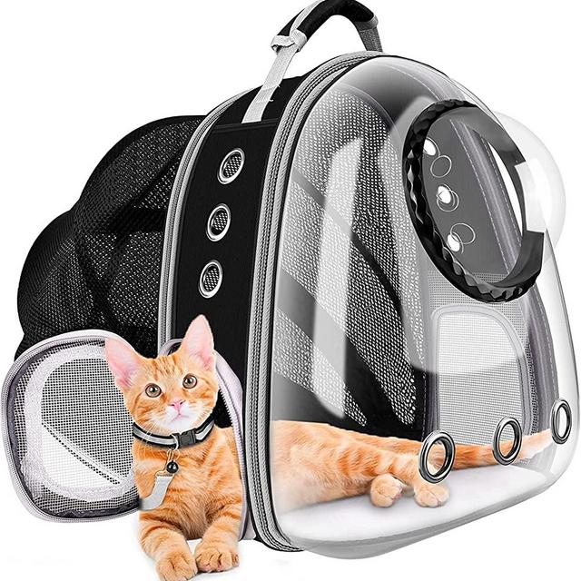 Cat Backpack Pet Carrier Bag - Sirecal Expandable Cats Rucksack Medium Dog Bubble Space Capsule Puppy Back Pack Large Pet Travel Backpack Carry for Cats Dogs
