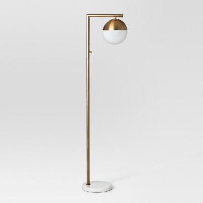 Geneva Single Glass Globe Floor Lamp Brass Lamp Only - Project 62™