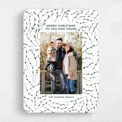 White Rounded Holiday Card - Easton