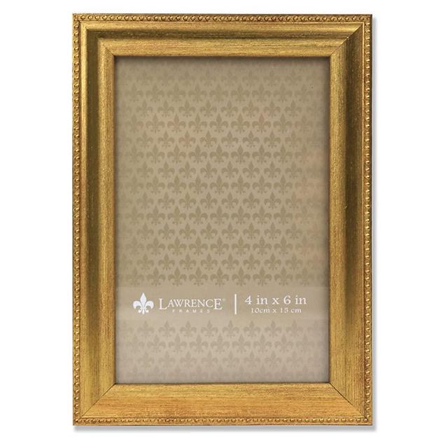 Lawrence Frames Classic Bead Picture Frame, 4x6, Gold