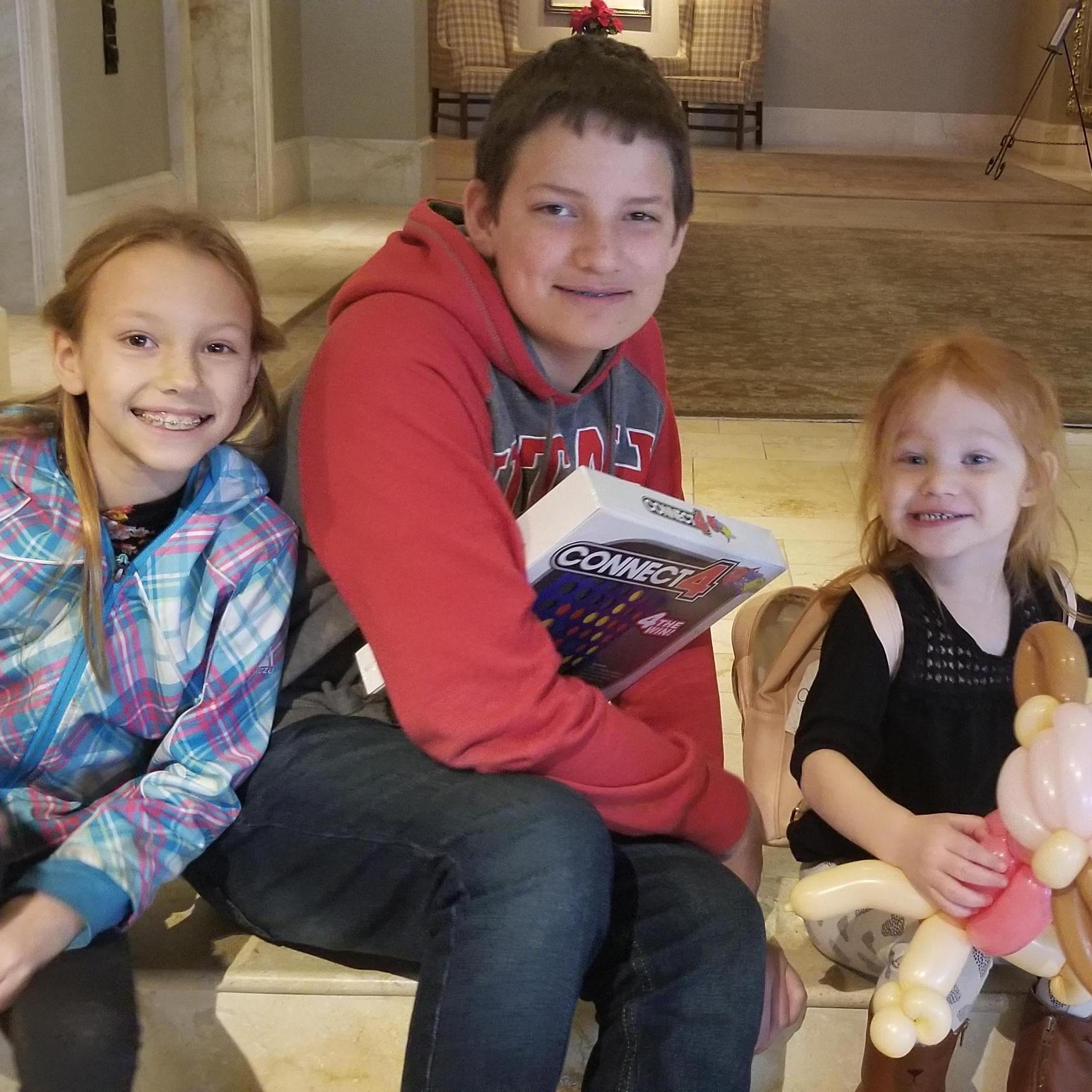 Trinity, Noah and Emma at "Breakfast with Santa" at Montage December 2019